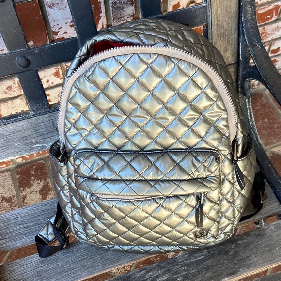 Oliver Thomas Silver Quilted Backpack - Picture 1 of 8
